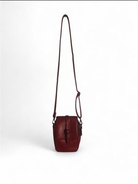 Compact Crossbody Bag in Deep Burgundy